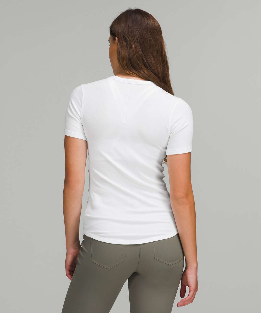 Lululemon Hold Tight Cropped T Shirt Women Size 12 Color White