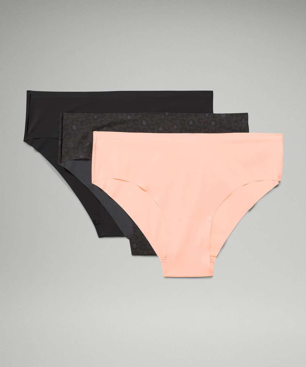 Lululemon InvisiWear Mid-Rise Cheeky Bikini Underwear 3 Pack - Black / Dew Pink / Intertwined Camo Deep Coal Multi