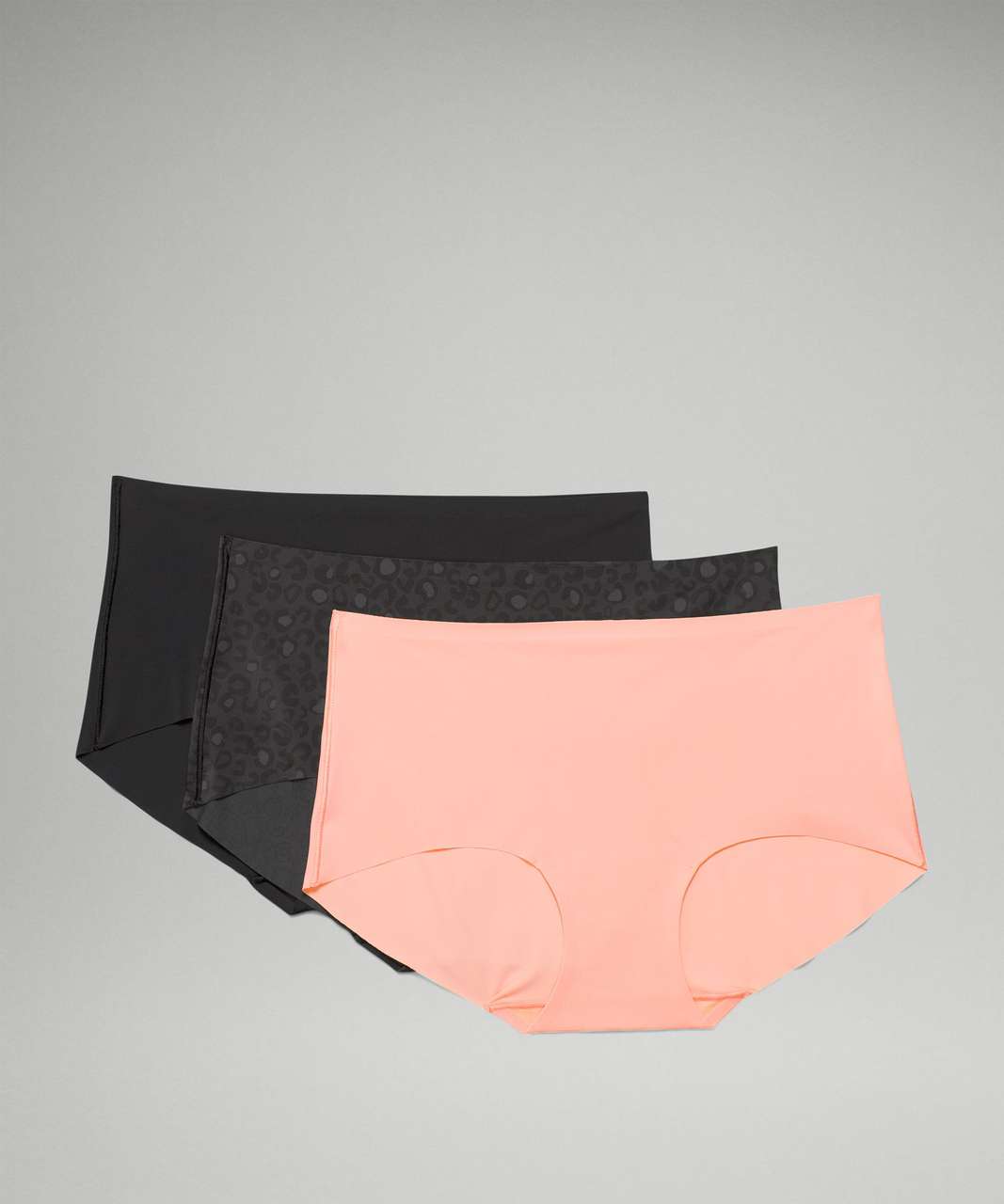 Lululemon InvisiWear Mid-Rise Boyshort Underwear 3 Pack - Black / Dew Pink / Intertwined Camo Deep Coal Multi