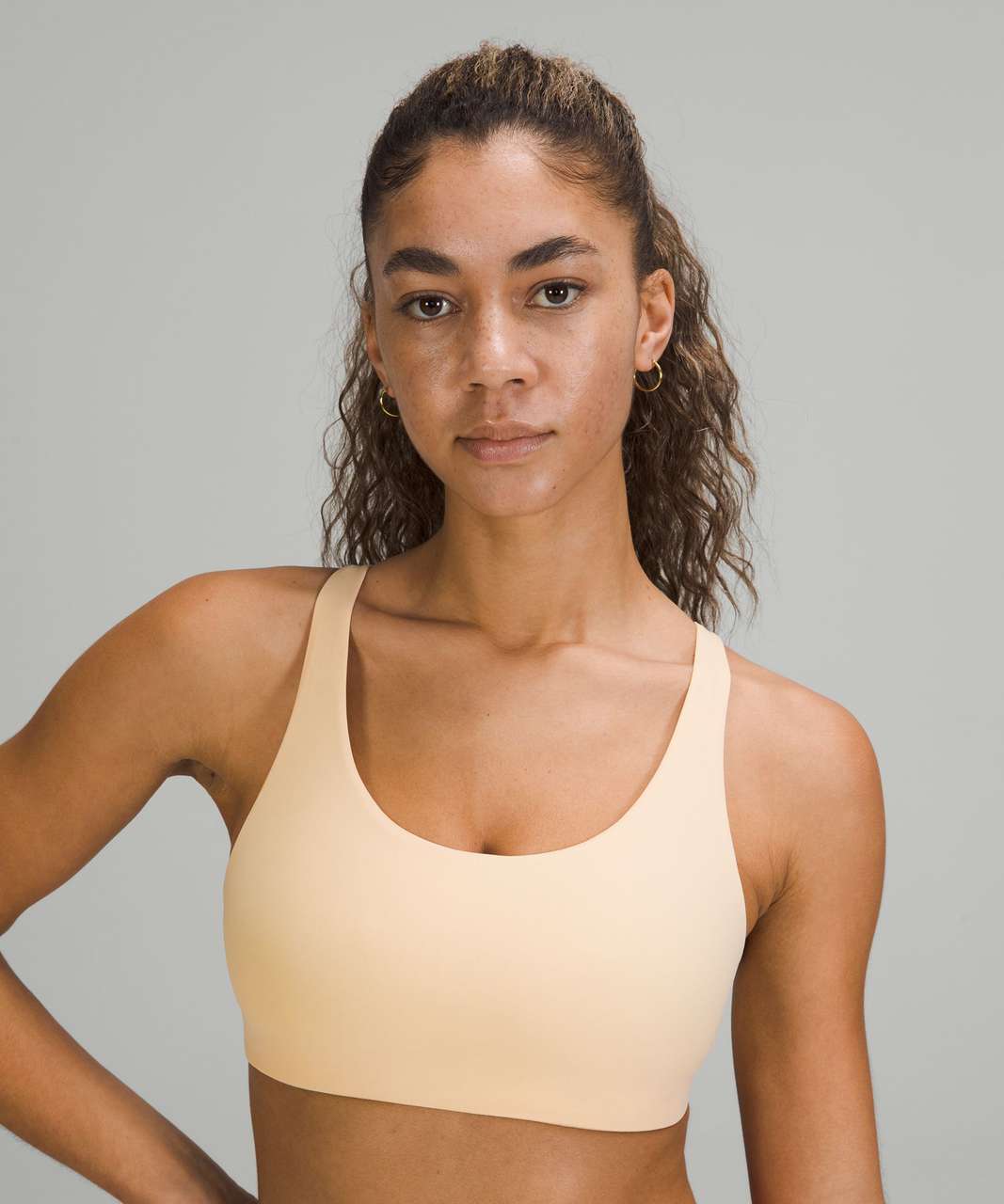 Lululemon In Alignment Long Line Bra *Light Support, B/C Cup - White - lulu  fanatics