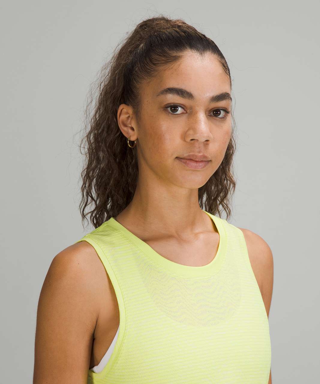 Lululemon Train to Be Tank Top - Ripple Wave Electric Lemon / White ...