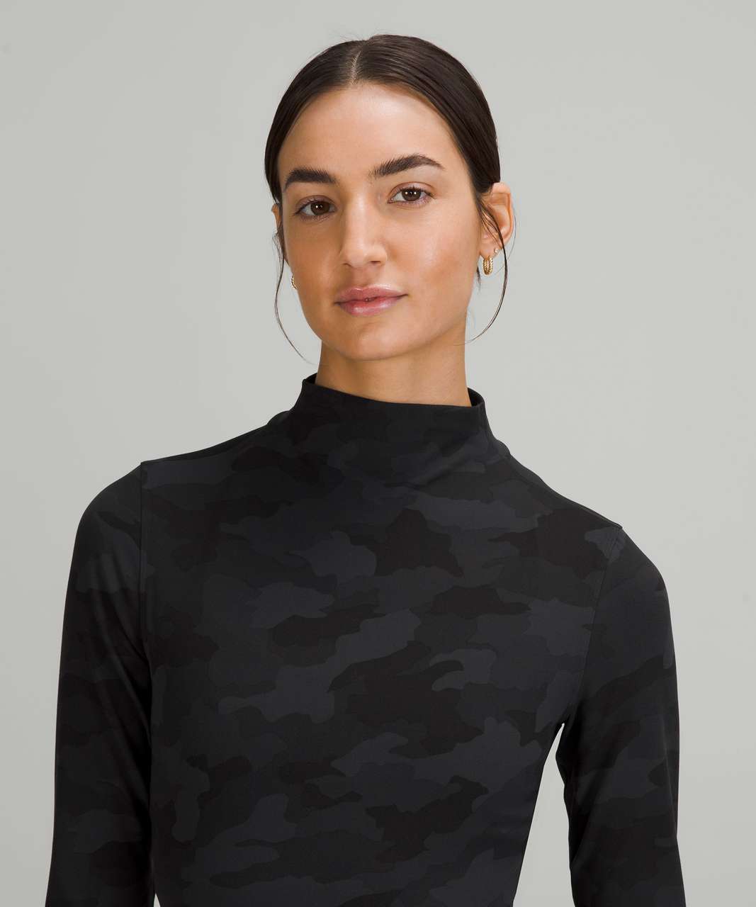 Lululemon All Aligned Mock Neck Long Sleeve Top Incognito Camo