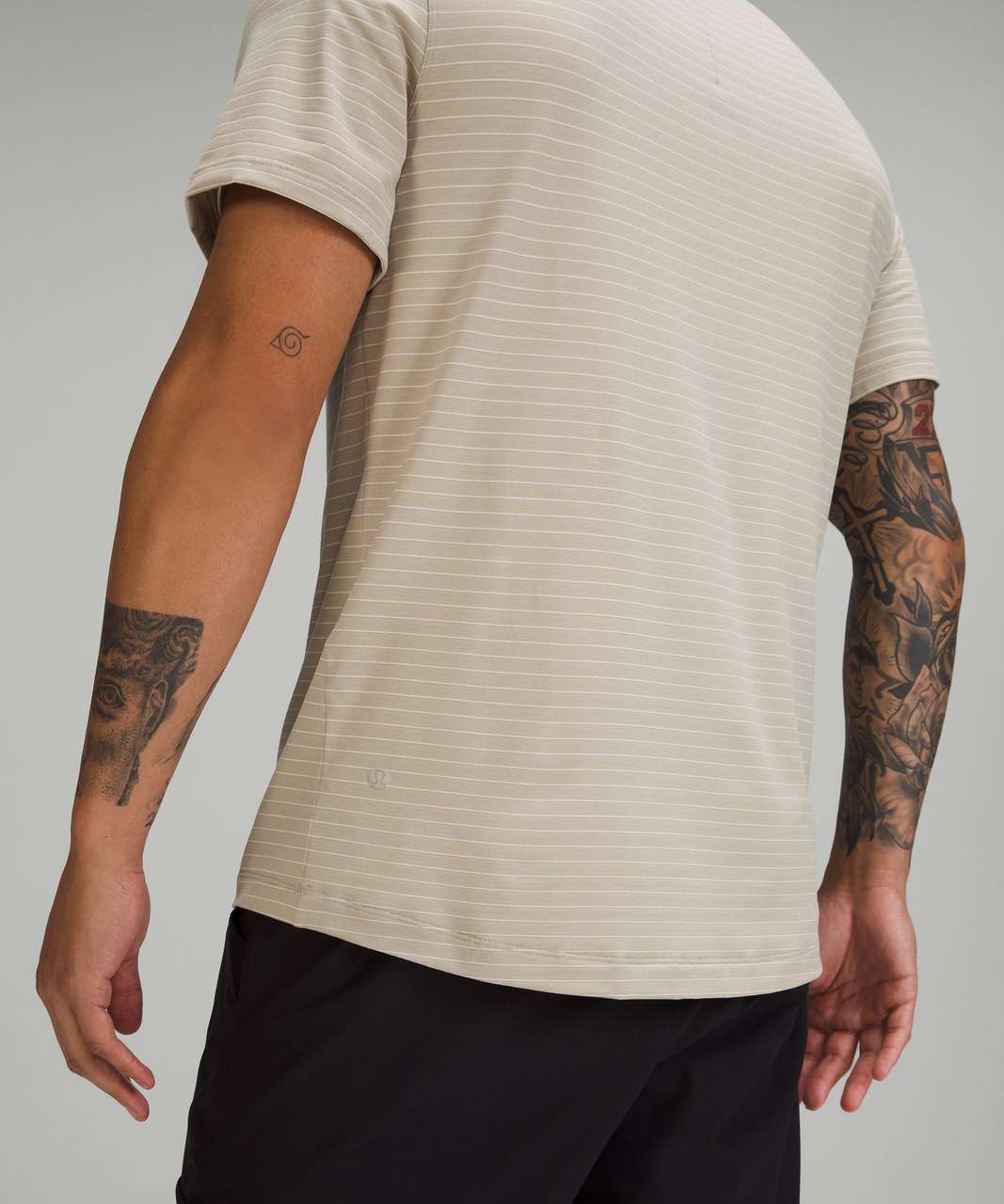 Lululemon Evolution Short Sleeve Polo Shirt - Synchronise Stripe Raw Linen White Opal