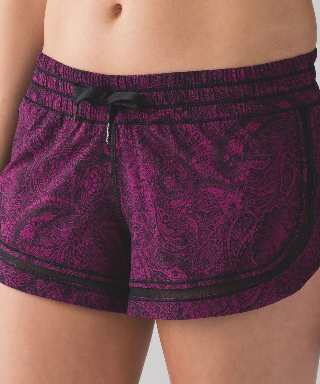 Lululemon Make A Move Short (3") - Mini Antique Paisley Deep Fuschia Black / Black