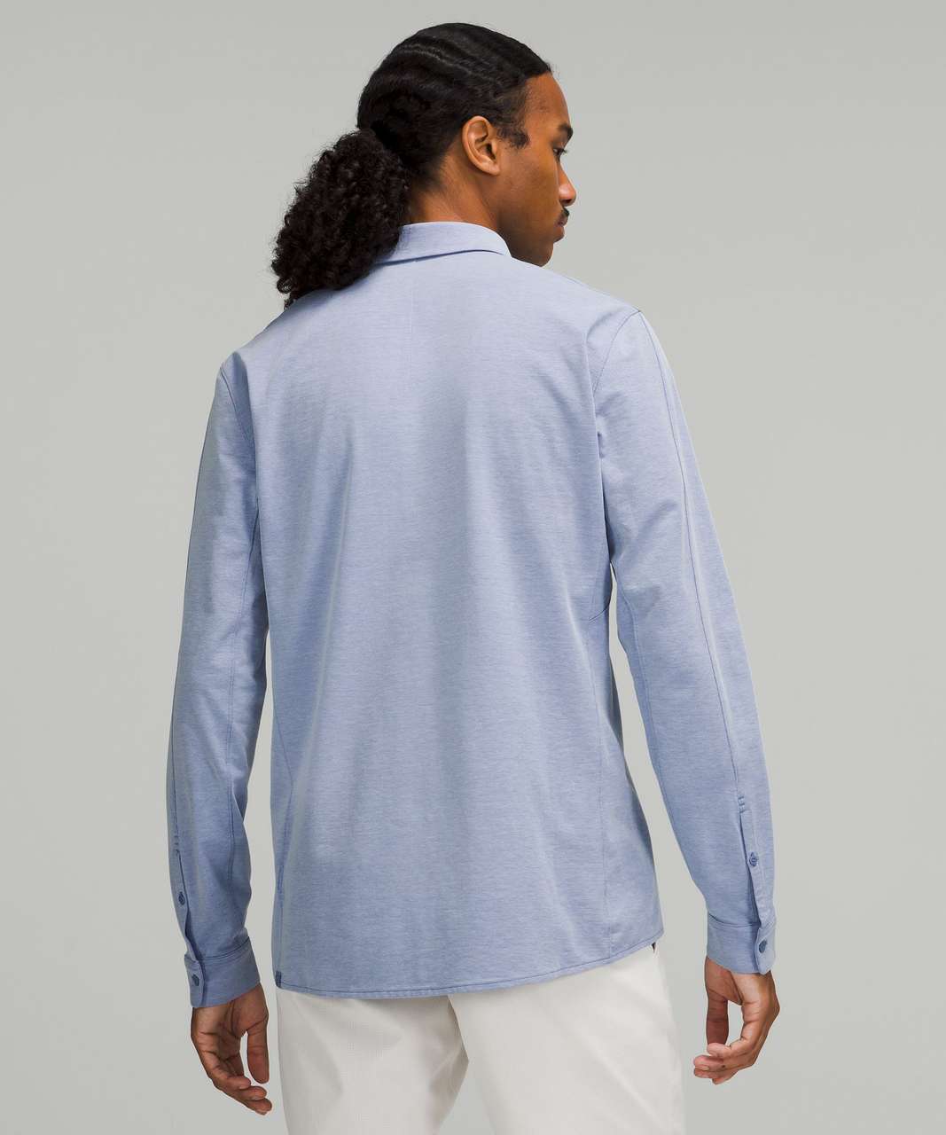 Lululemon Commission Long Sleeve Shirt - Harbor Blue / White