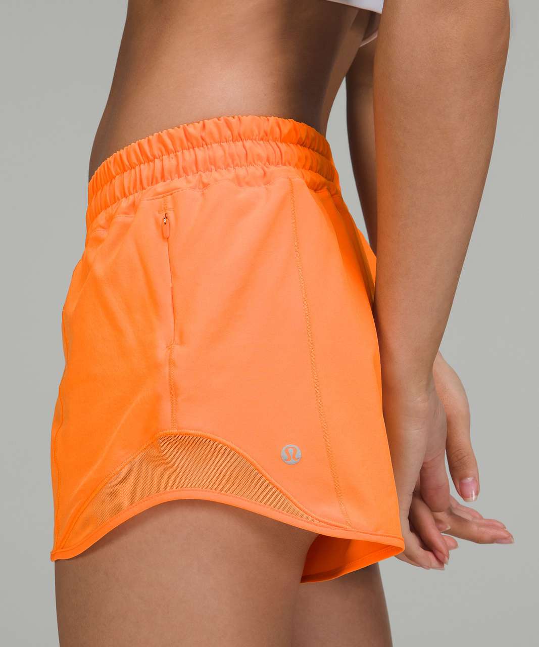 Lululemon Hotty Hot Low-Rise Lined Short 4" - Orange Soda