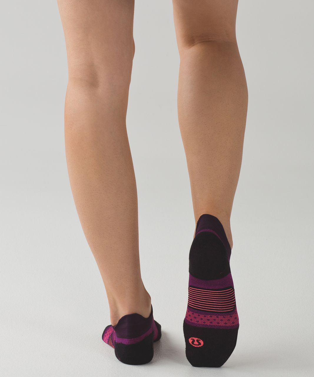 Lululemon Speed Sock *Silver - Black Cherry / Plum / Electric Coral