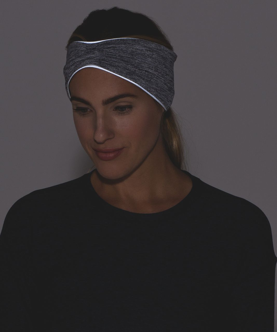 Lululemon Run With Me Ear Warmer II - Space Dye Camo Ice Grey Pitch Grey / Black