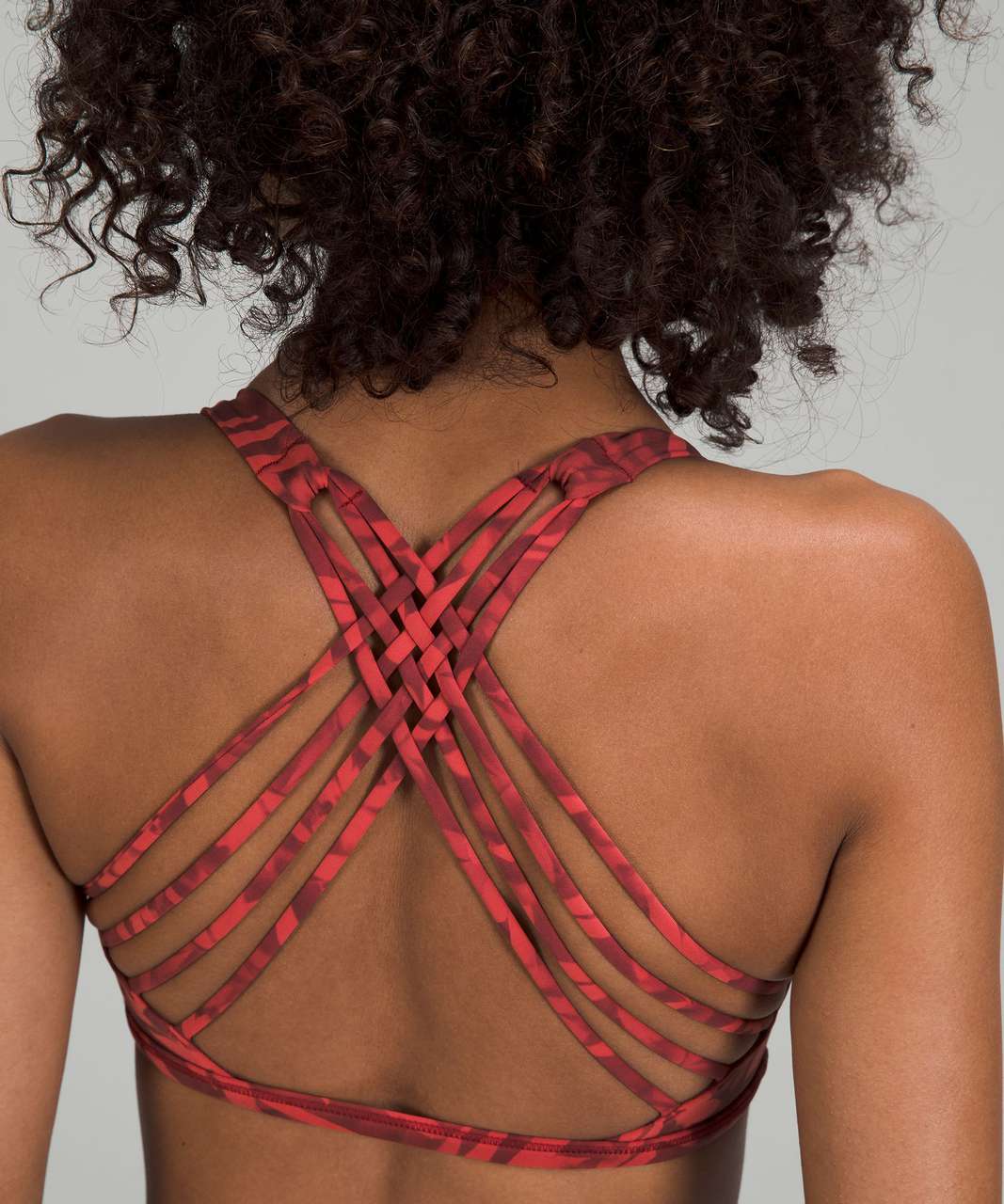 Lululemon Free to Be Bra - Wild *Light Support, A/B Cup - Spray Leaf Fireside Red Multi