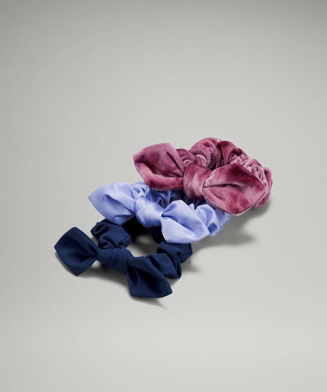 Lululemon Uplifting Bow Scrunchie 3 Pack - Night Sea / Lavender Dusk / Interstellar Cassis Multi