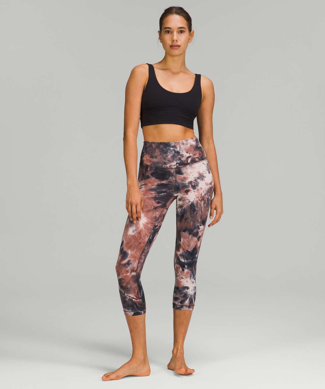 Lululemon Align High-Rise Crop 21 - Diamond Dye Seashell Smoky Topaz  Graphite Grey - lulu fanatics