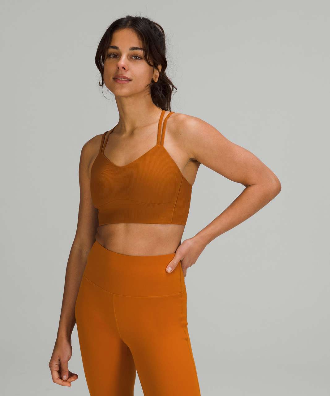 Lululemon Like a Cloud Ribbed Longline Bra *Light Support, B/C Cup -  Butternut Brown - lulu fanatics