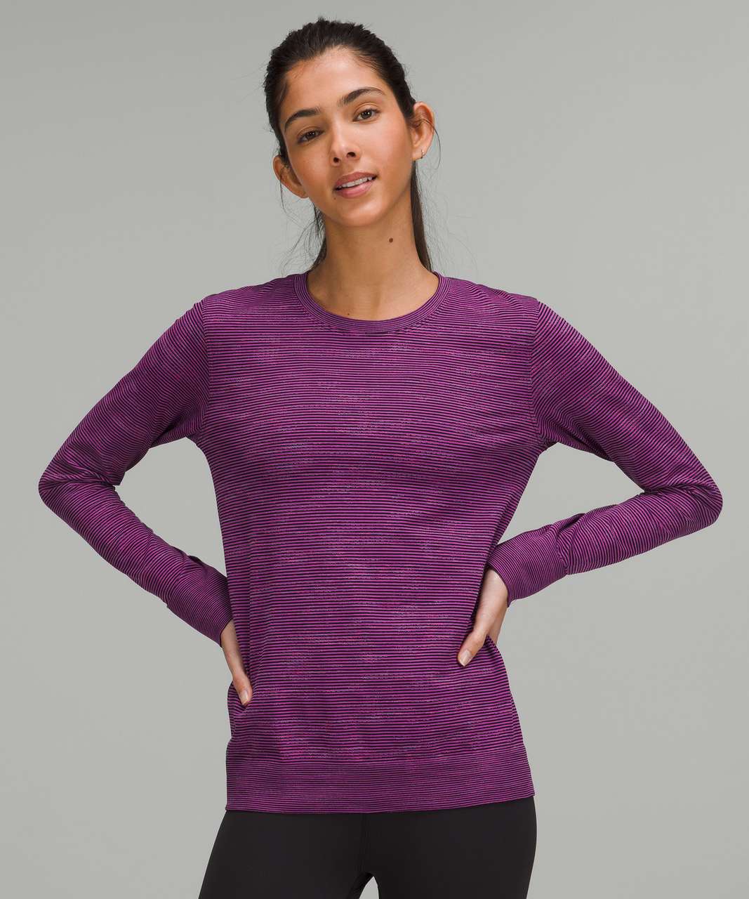 Lululemon Swiftly Relaxed Long-Sleeve Shirt - Chroma Check Stripe