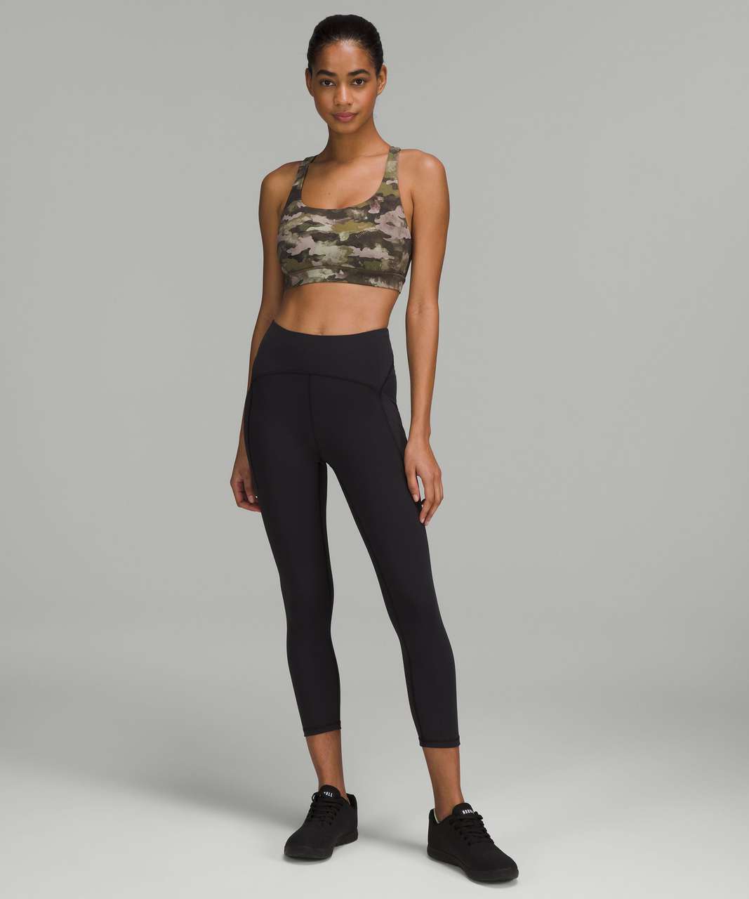 Lululemon Energy Adjustable Bra *Medium Support, B–D Cups - Heritage Camo Wash Juniper Green Multi