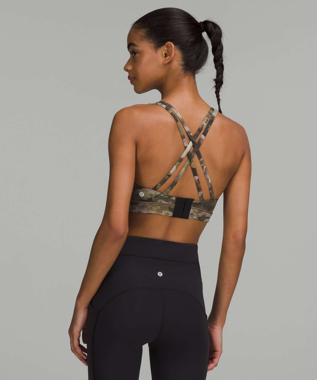 Lululemon Energy Adjustable Bra *Medium Support, B–D Cups - Heritage Camo Wash Juniper Green Multi