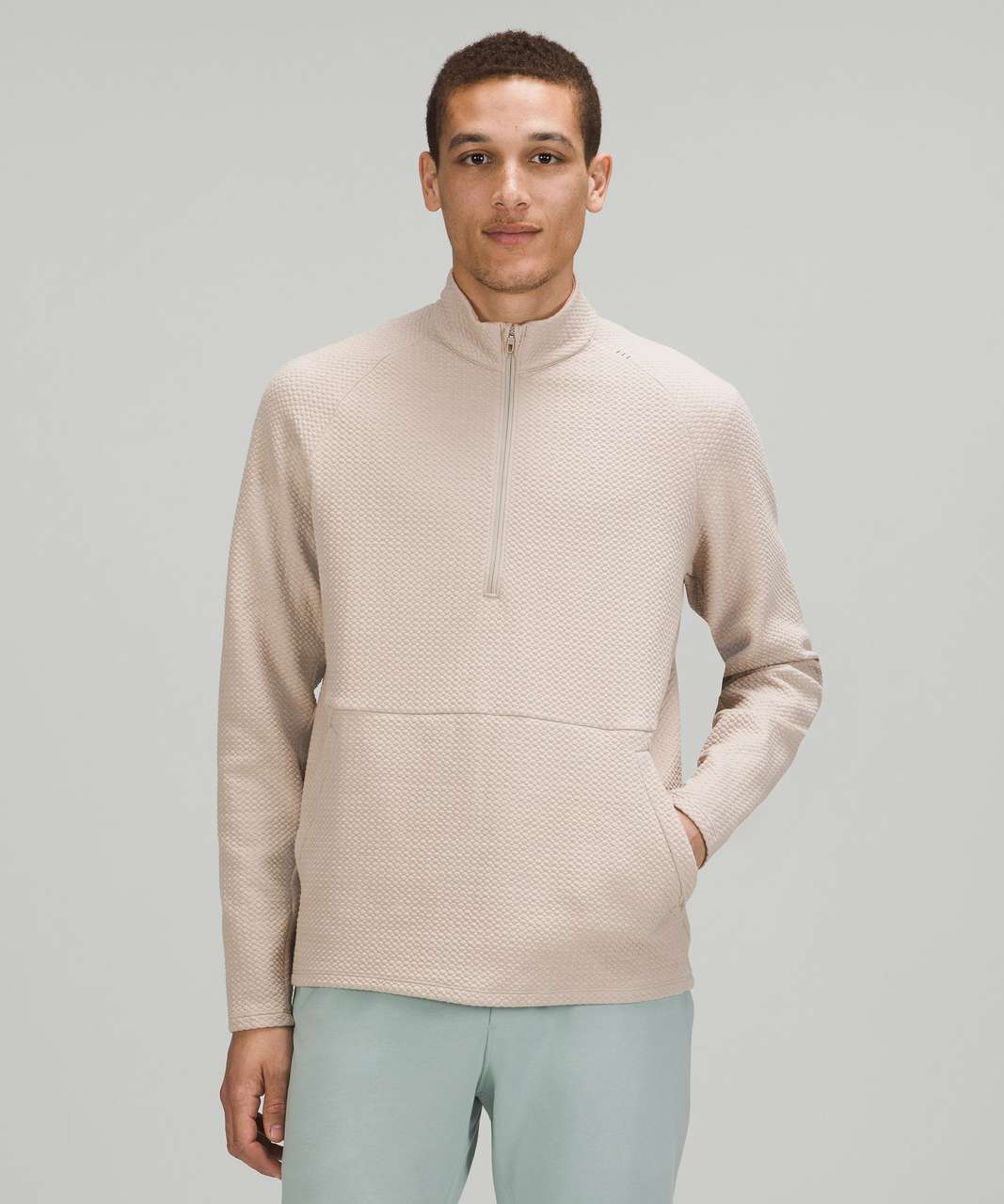 LULULEMON Textured Cotton-Blend Jersey Half-Zip Sweater for Men