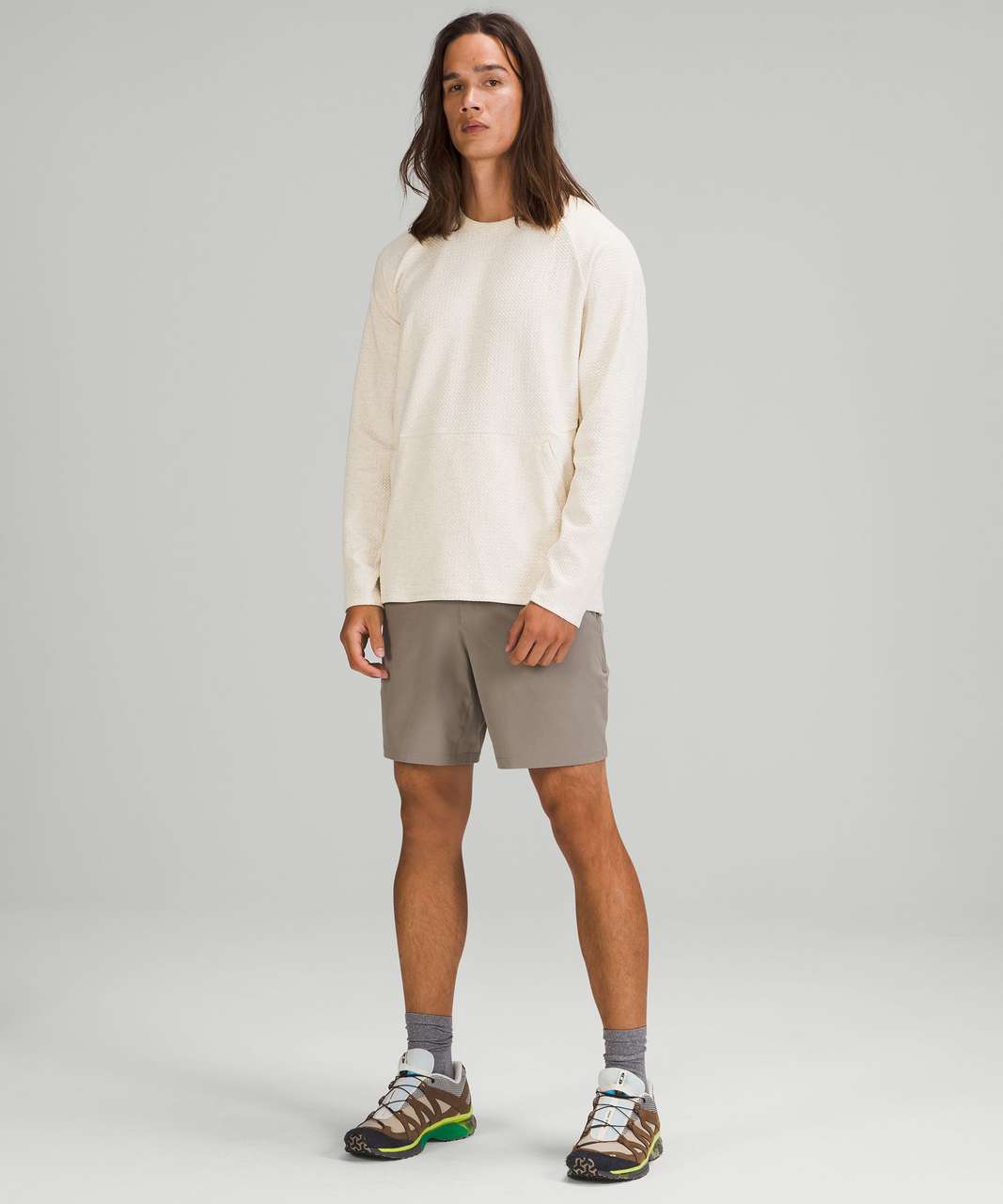 Lululemon At Ease Crew - Heathered White Opal / White