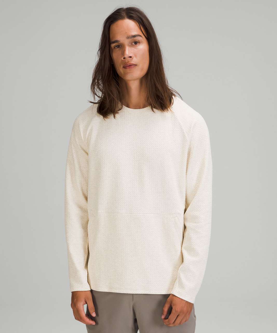 Lululemon At Ease Crew - Heathered White Opal / White - lulu fanatics