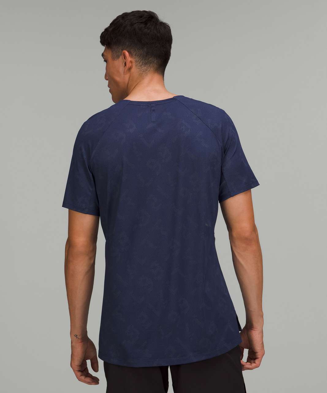 Lululemon Textured Training Short Sleeve Shirt - Glitch Code Camo Jacquard Night Sea Blue Hail