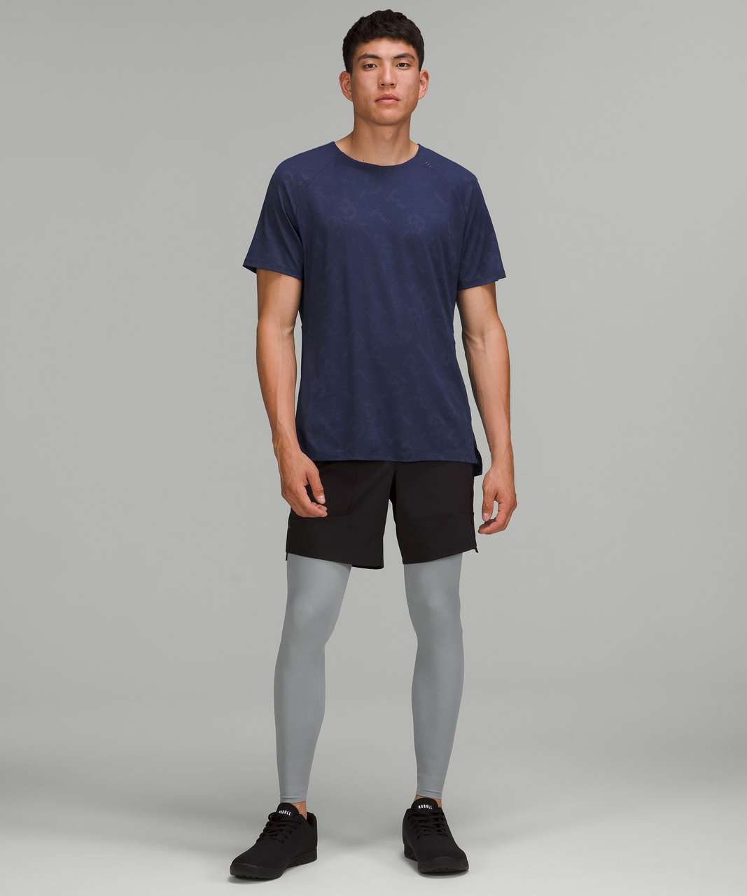 Lululemon Textured Training Short Sleeve Shirt - Glitch Code Camo Jacquard Night Sea Blue Hail