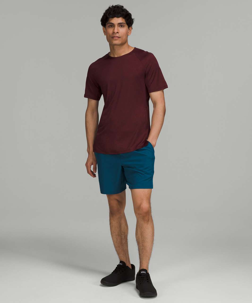 Lululemon Textured Training Short Sleeve Shirt - Glitch Code Camo Jacquard Cassis Red Merlot