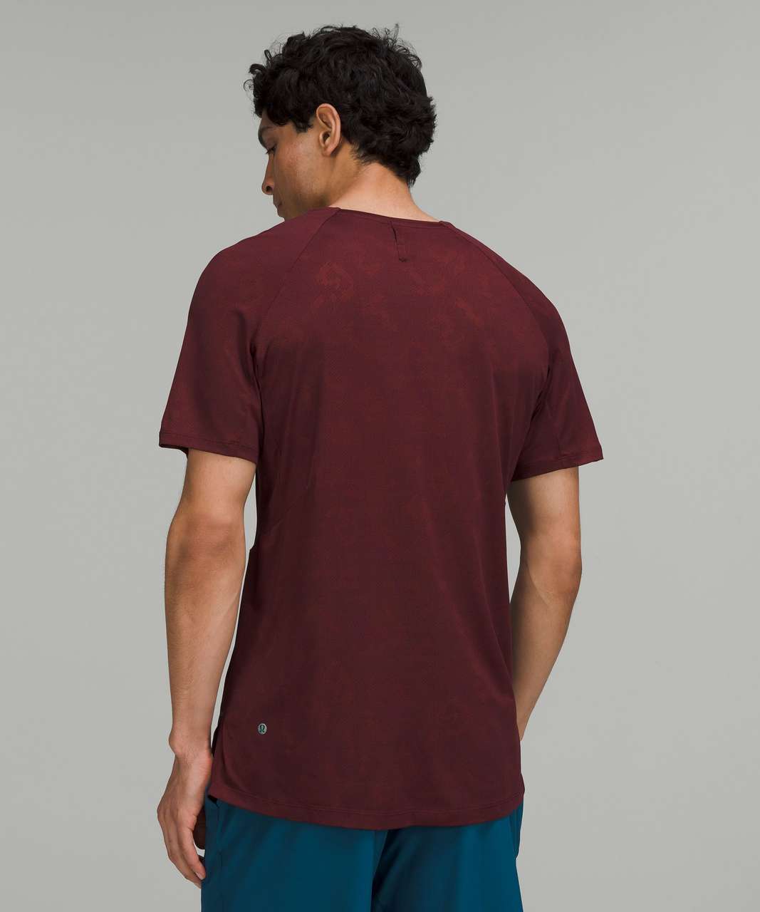 Lululemon Textured Training Short Sleeve Shirt - Glitch Code Camo Jacquard Cassis Red Merlot