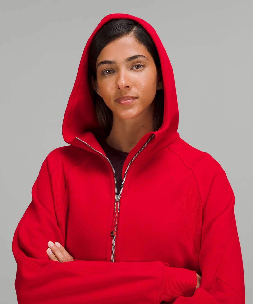 Lululemon Scuba Oversized Full-Zip - Dark Red - lulu fanatics