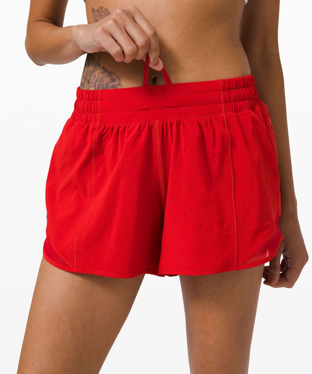 Lululemon Hotty Hot Low-Rise Lined Short 4" - Dark Red