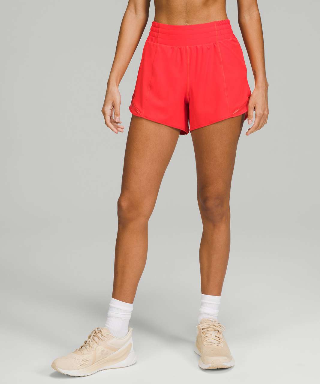 Lululemon Hotty Hot High-Rise Lined Short 4" - Carnation Red