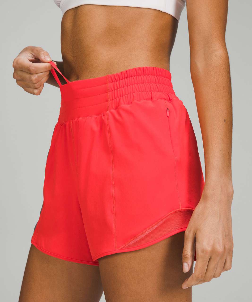 Lululemon Hotty Hot High-Rise Lined Short 4" - Carnation Red