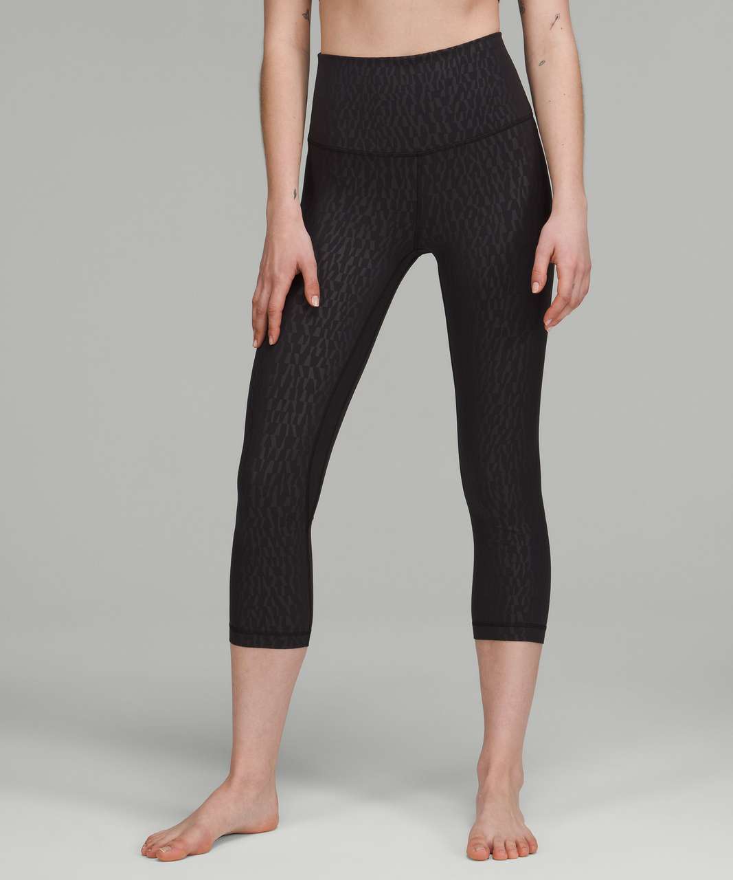 Lululemon Align High-Rise Crop 21 - Segment Emboss Black - lulu