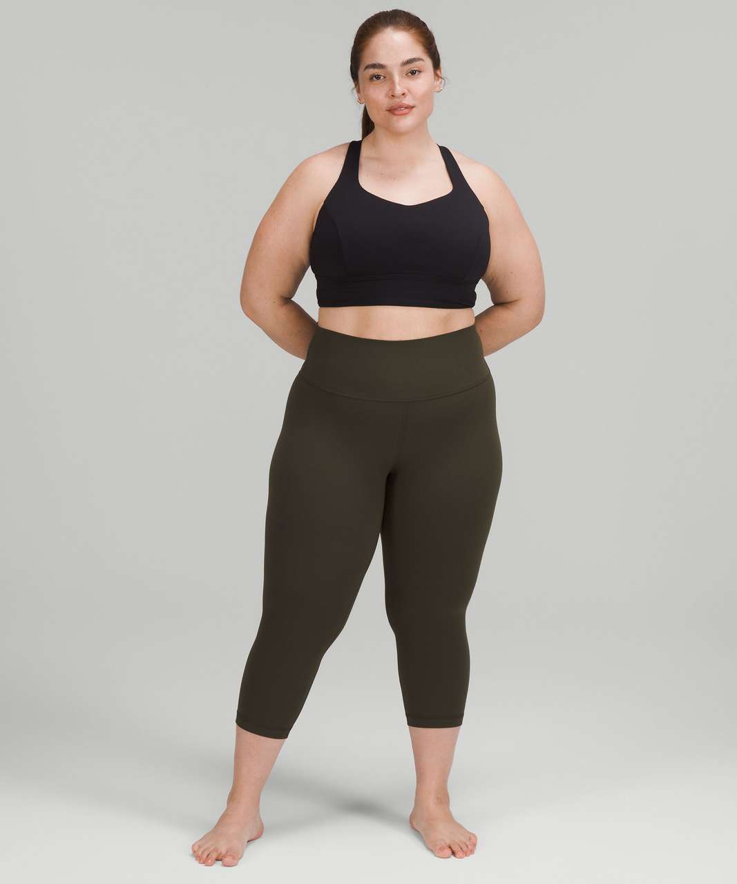 Lululemon Align High-Rise Crop 21 - Dark Olive - lulu fanatics