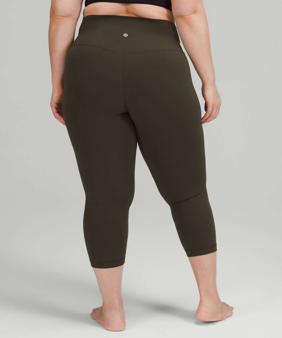 Lululemon Align High-Rise Crop 21 - Dark Olive - lulu fanatics