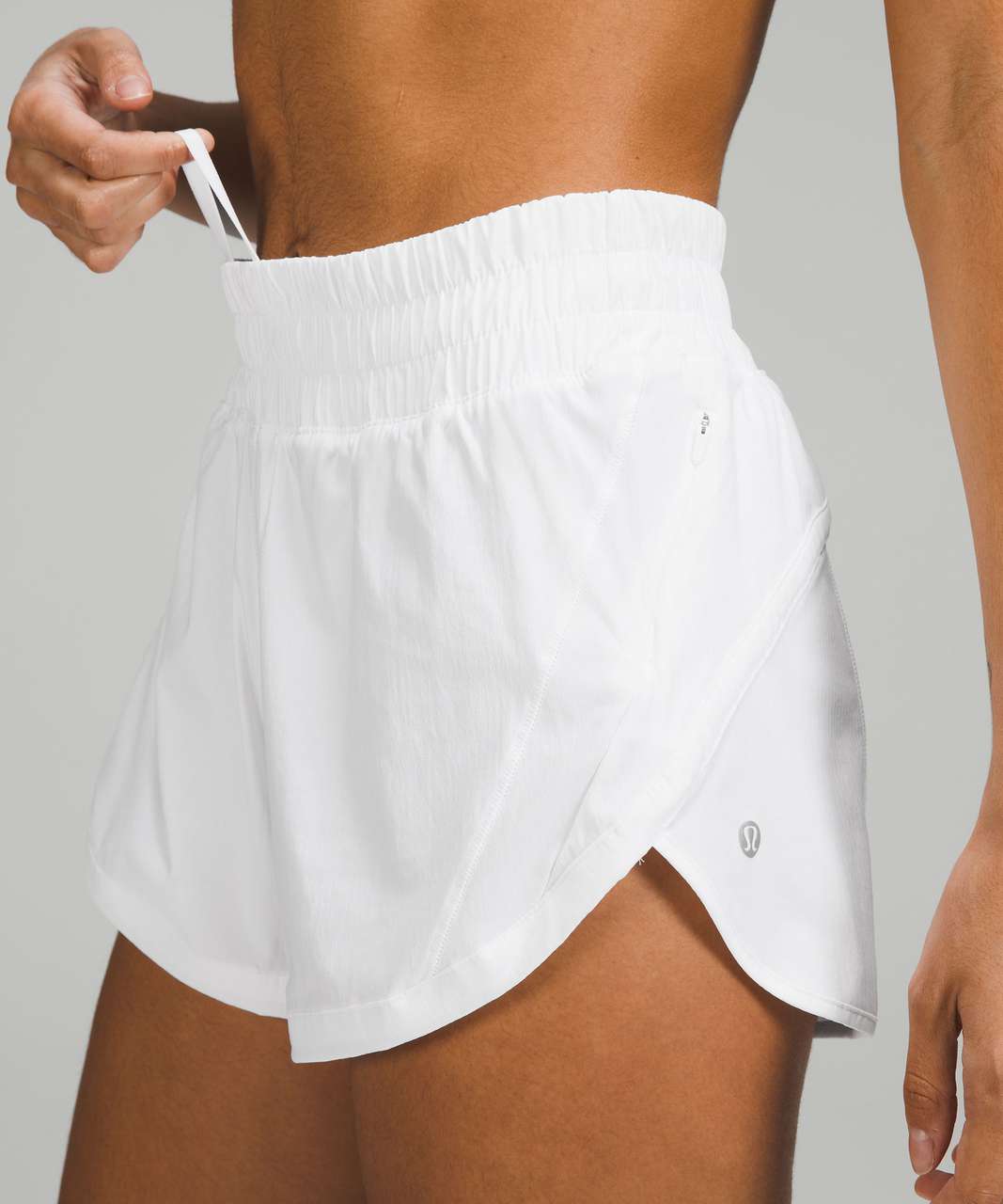 Lululemon Track That High-Rise Lined Short 3 - White - lulu fanatics