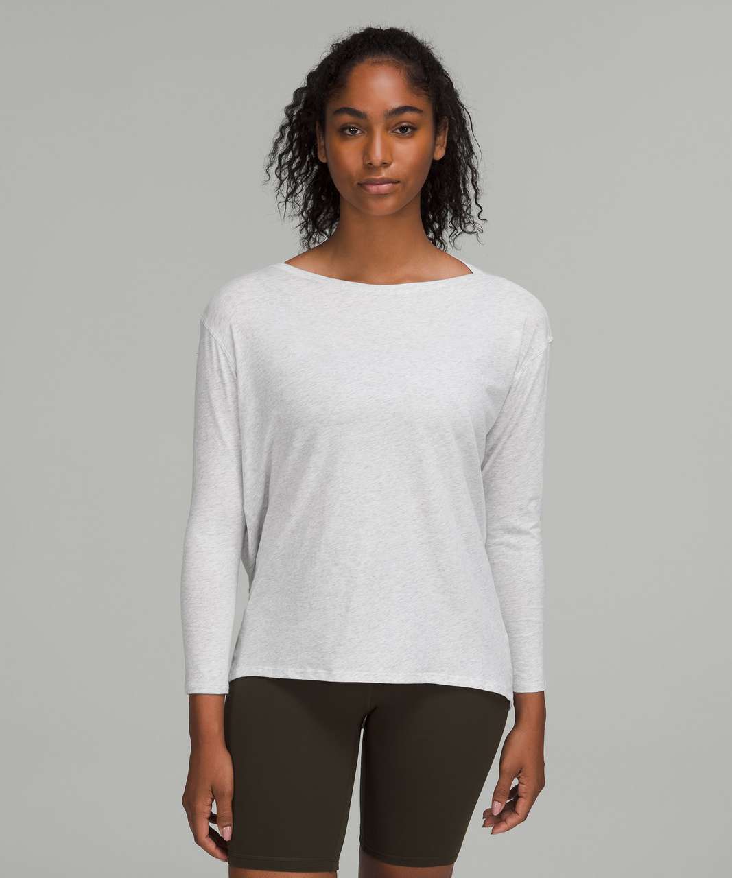 Lululemon Back in Action Long Sleeve Shirt - Heathered Core Ultra Light Grey  - lulu fanatics