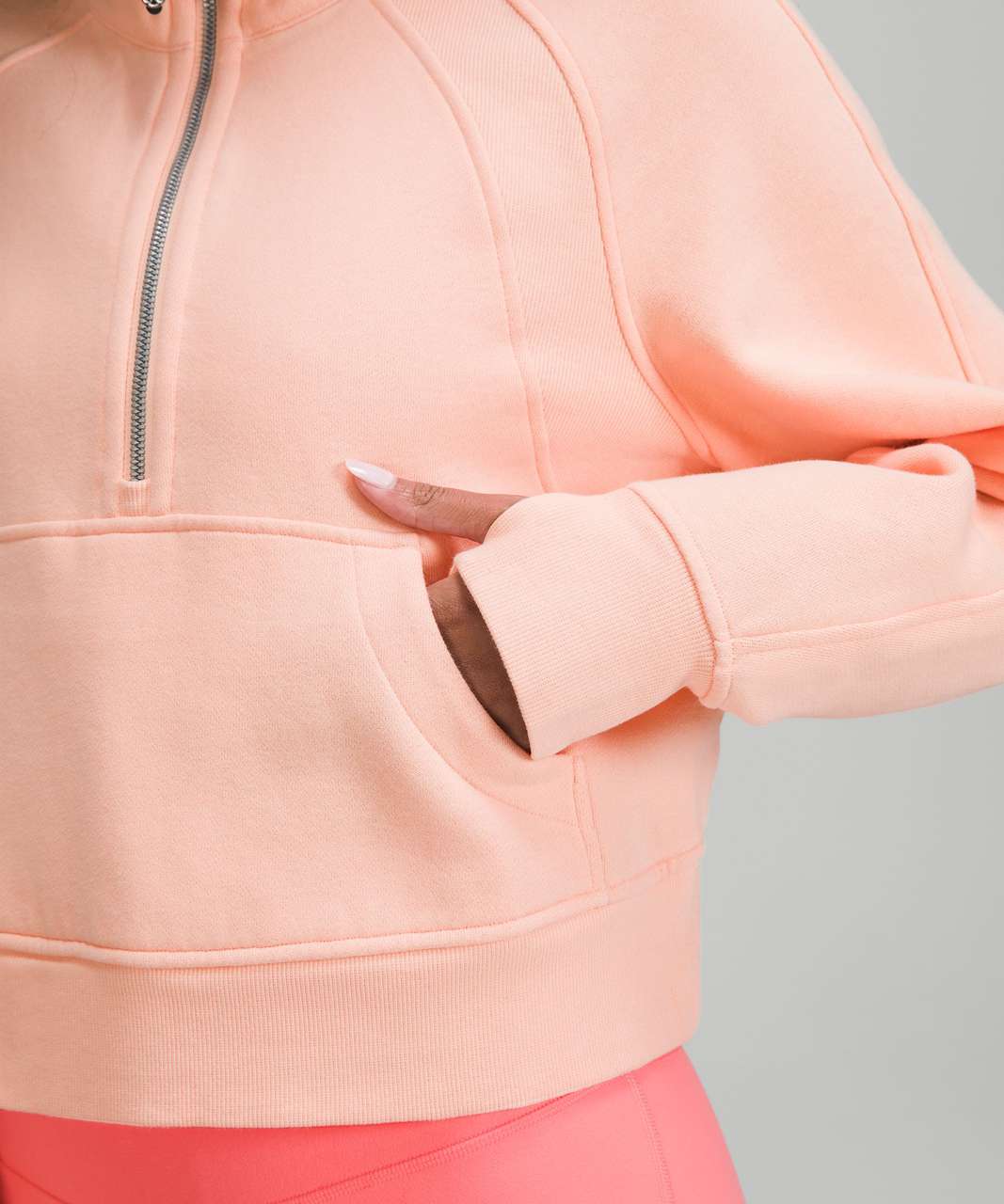 Lululemon Scuba Oversized Funnel Neck Half-Zip - Peach Satin