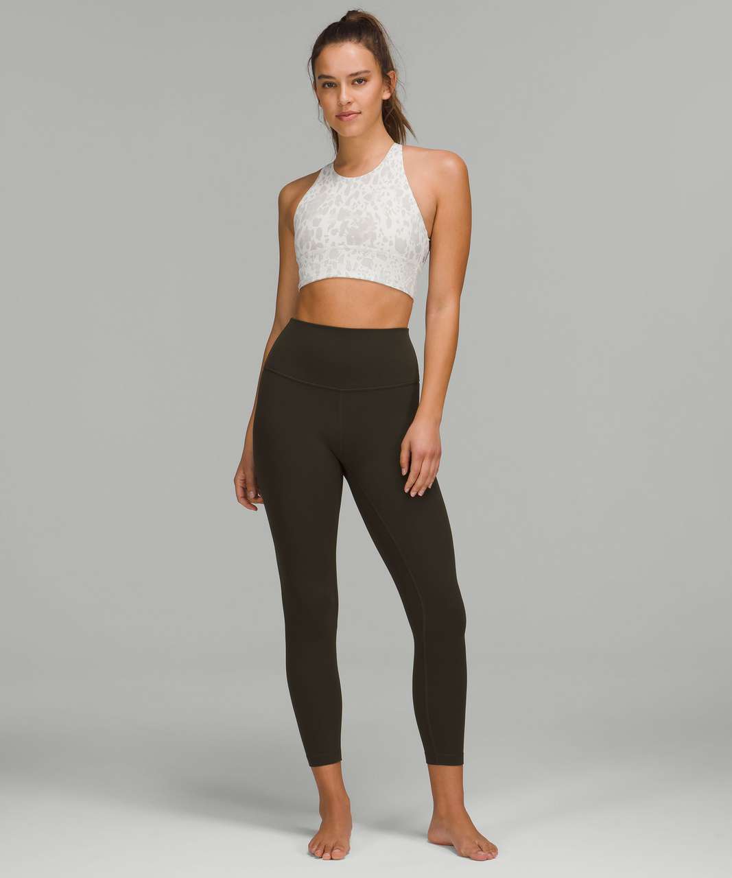 Align V-Neck Bra C/D (6)& Align Leggings (2) Cheetah Camo Antique White :  r/lululemon