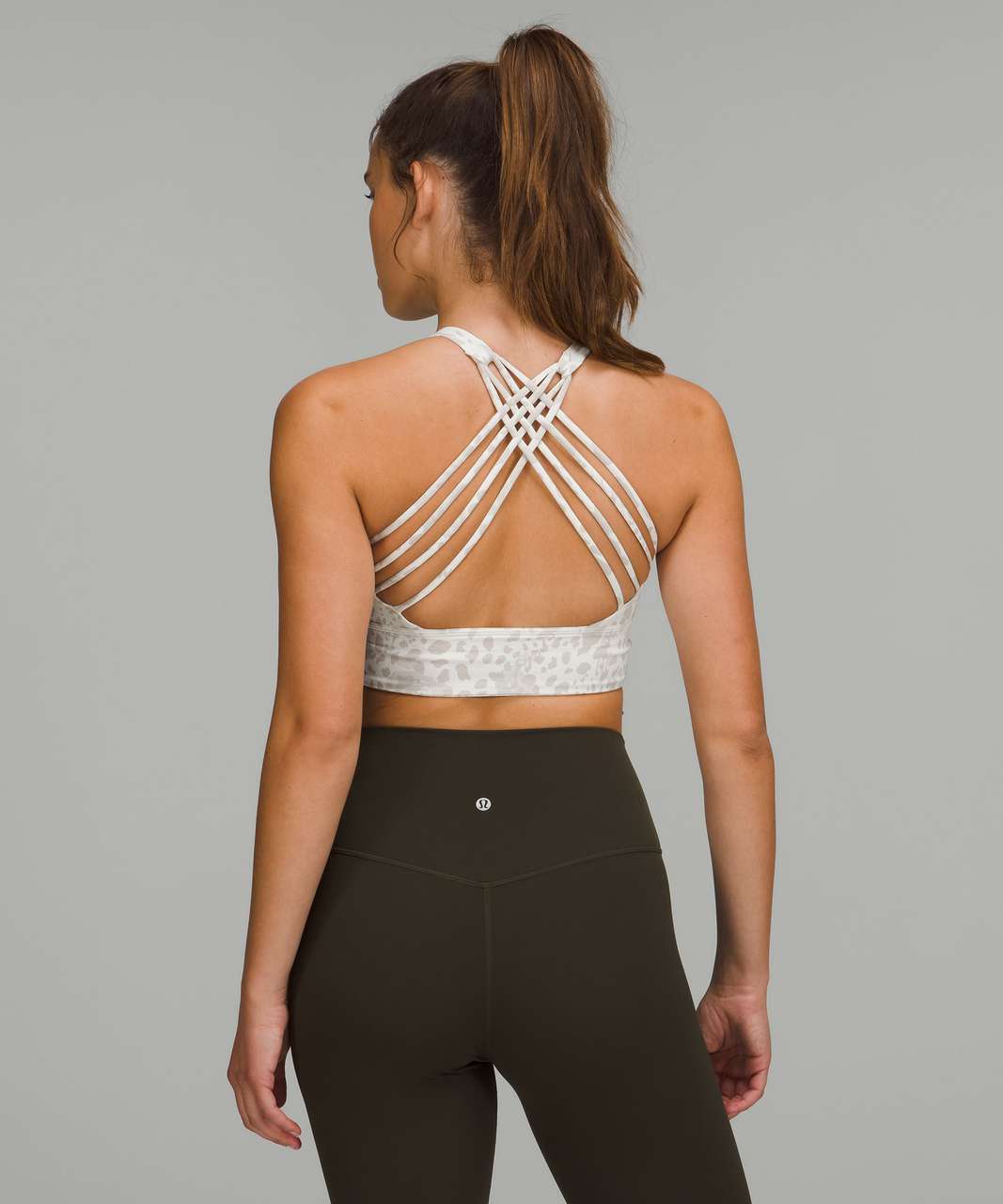 Long Line Racerback Bra, Grey Cheetah