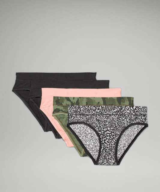 Lululemon UnderEase Mid-Rise Bikini Underwear 5 Pack - Black