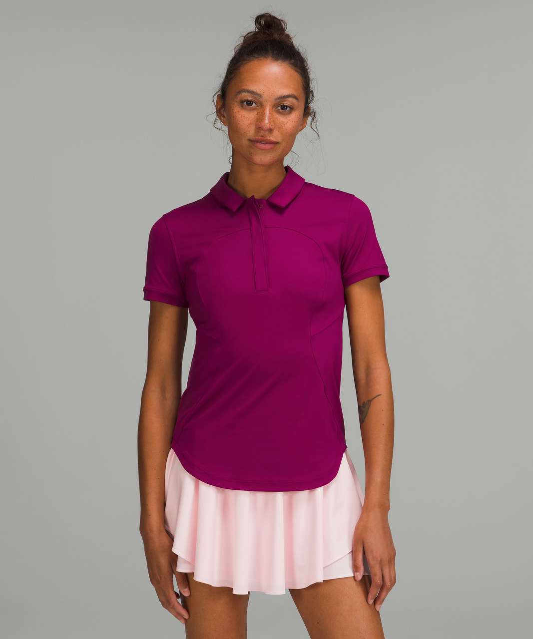 Lululemon Quick-Drying Short Sleeve Polo Shirt - Magenta Purple