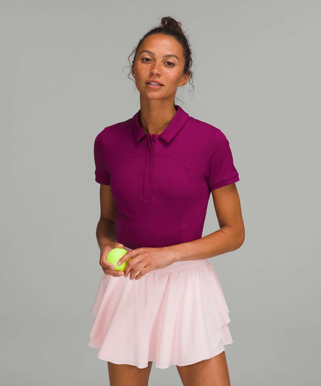 Lululemon Quick-Drying Short Sleeve Polo Shirt - Magenta Purple