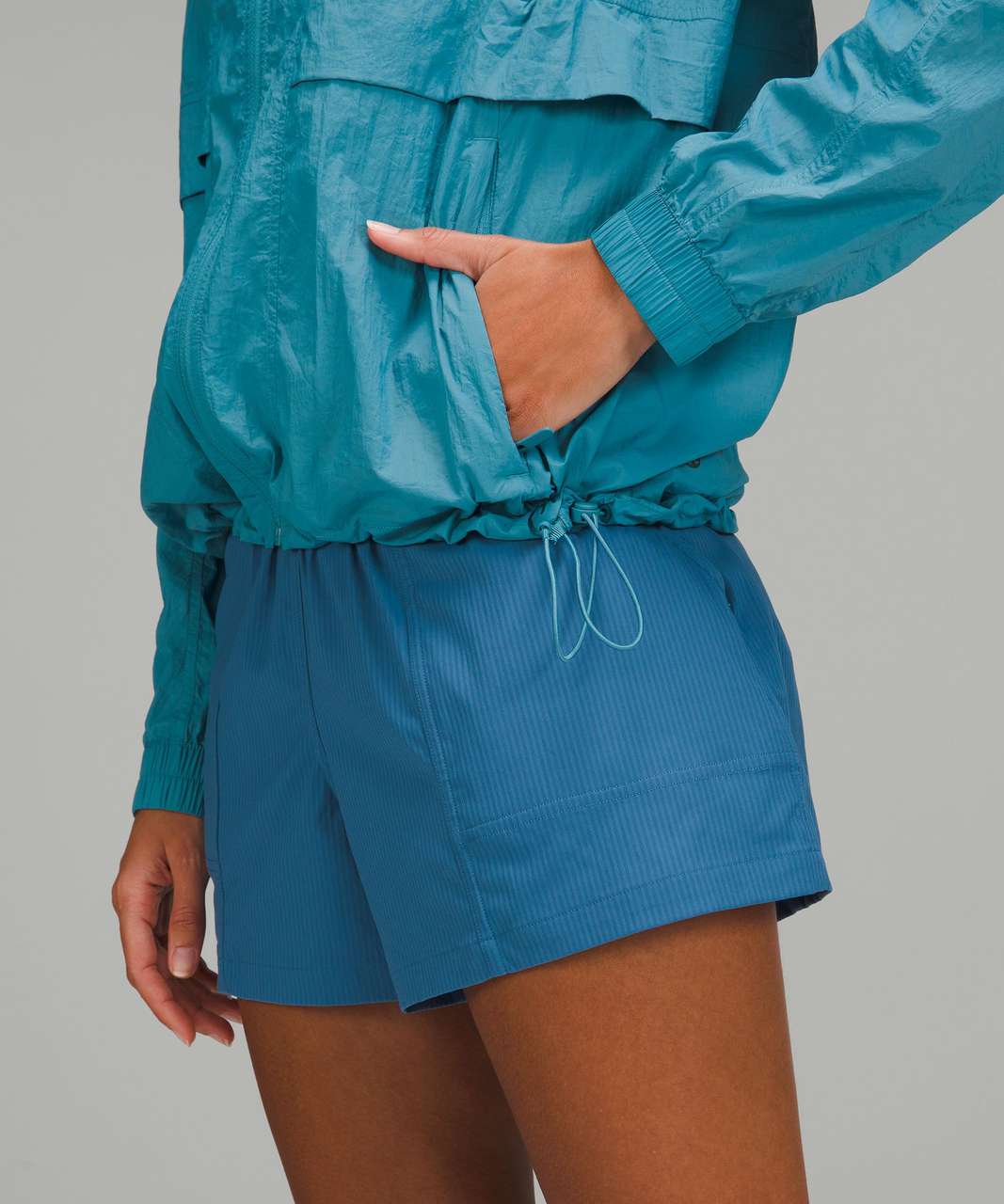 Lululemon Athletica Womens Blue Hooded Full Zip Hooded Jacket Size Medium  Snap