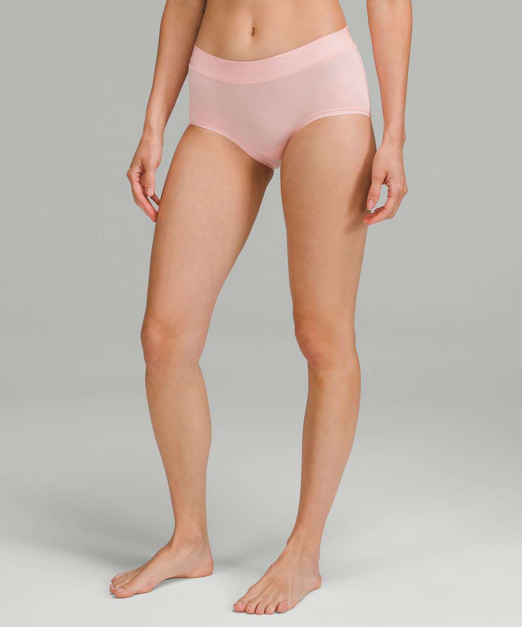 Lululemon UnderEase Mid-Rise Boyshort Underwear 3 Pack - Black / Dew Pink / Warped Grain Alpine White Black