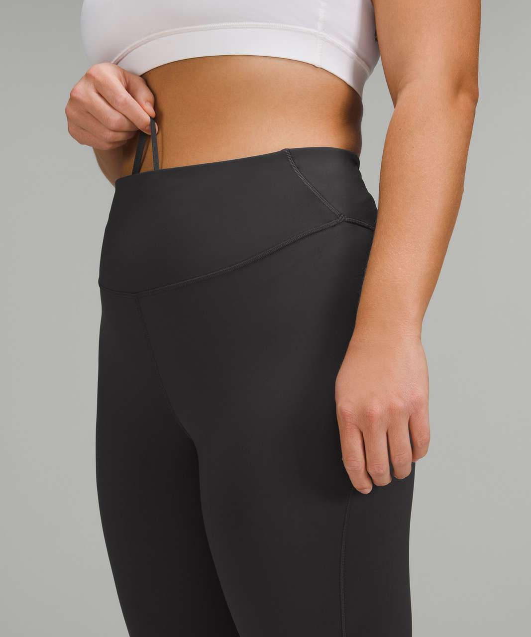 Lululemon Base Pace High-Rise Tight 25 *Two-Tone Ribbed - Black / Gull Grey  - lulu fanatics