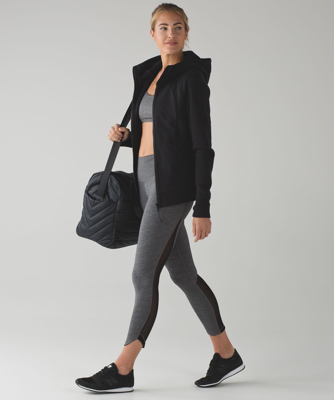 Lululemon Run Around Tight - Heathered Black