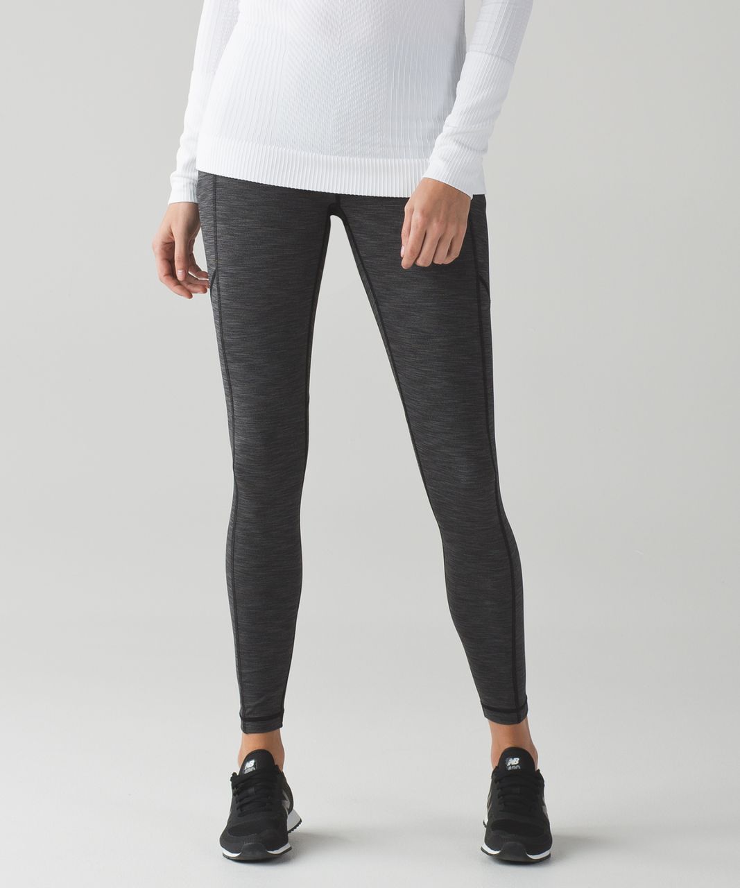 Lululemon Speed Crop - Giant Herringbone Black Heathered Black - lulu  fanatics