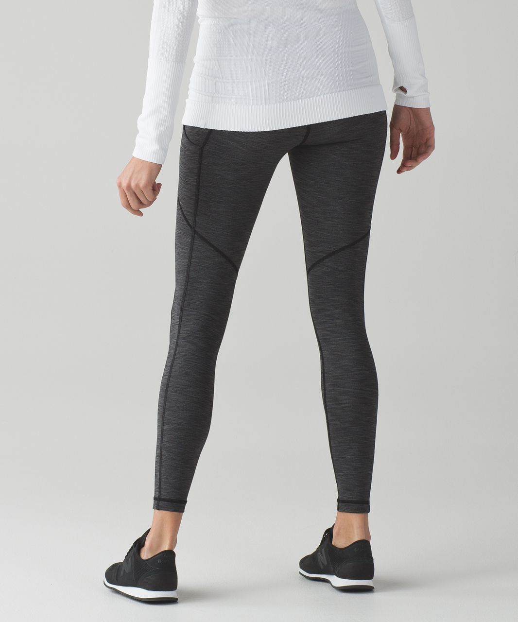 Lululemon Speed Tight V - Power Luxtreme Variegated Knit Black Heathered  Black - lulu fanatics