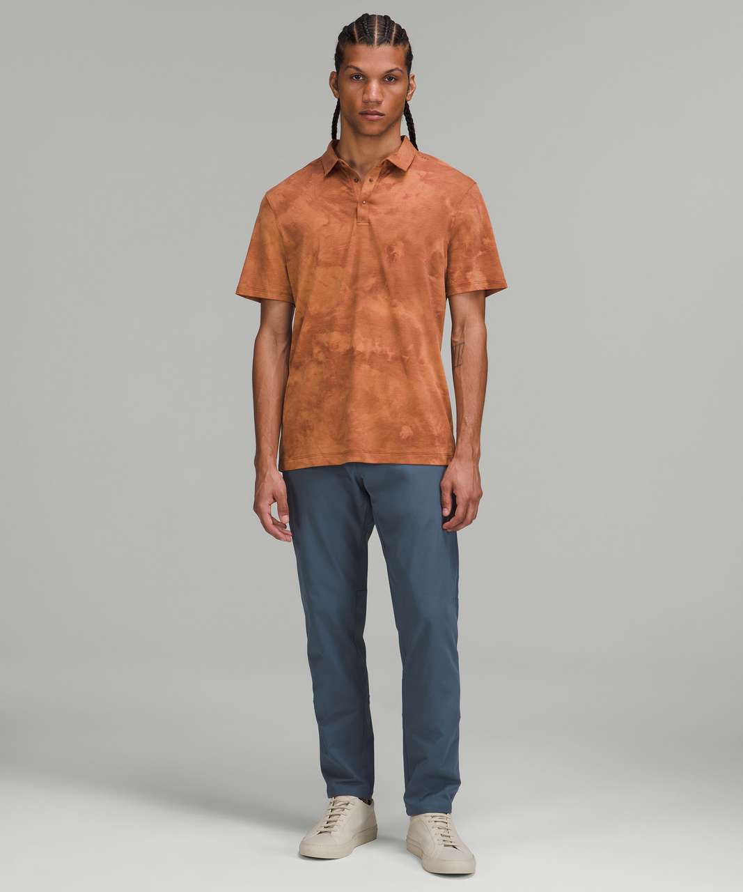 Lululemon Evolution Short Sleeve Polo Shirt In Tidal Dye Desert Sun Date  Brown