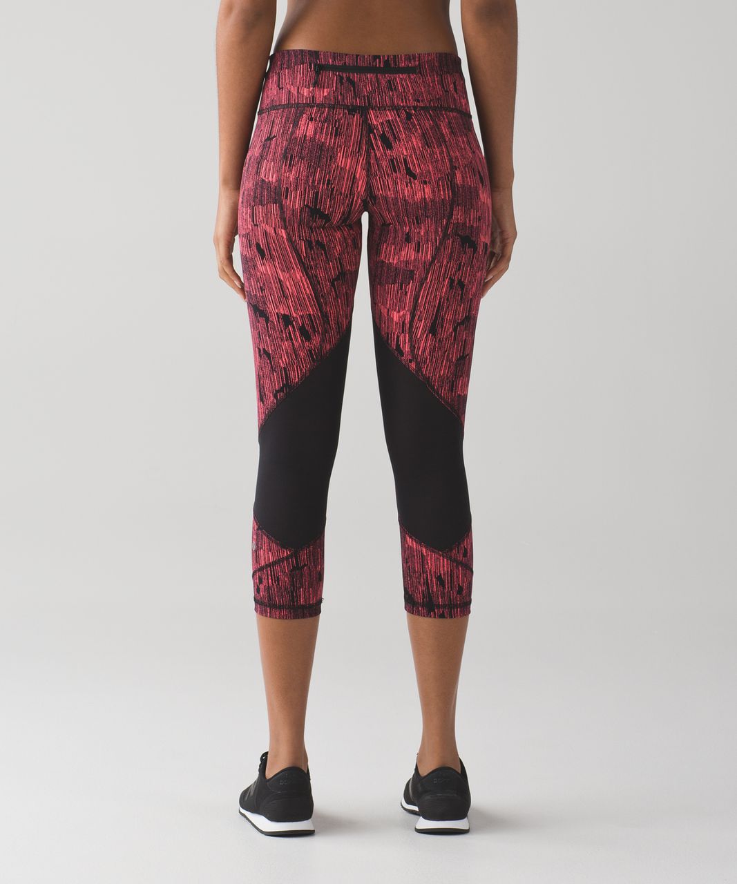 Lululemon Pace Rival Crop (19) - Down Pour Electric Coral Black / Black -  lulu fanatics