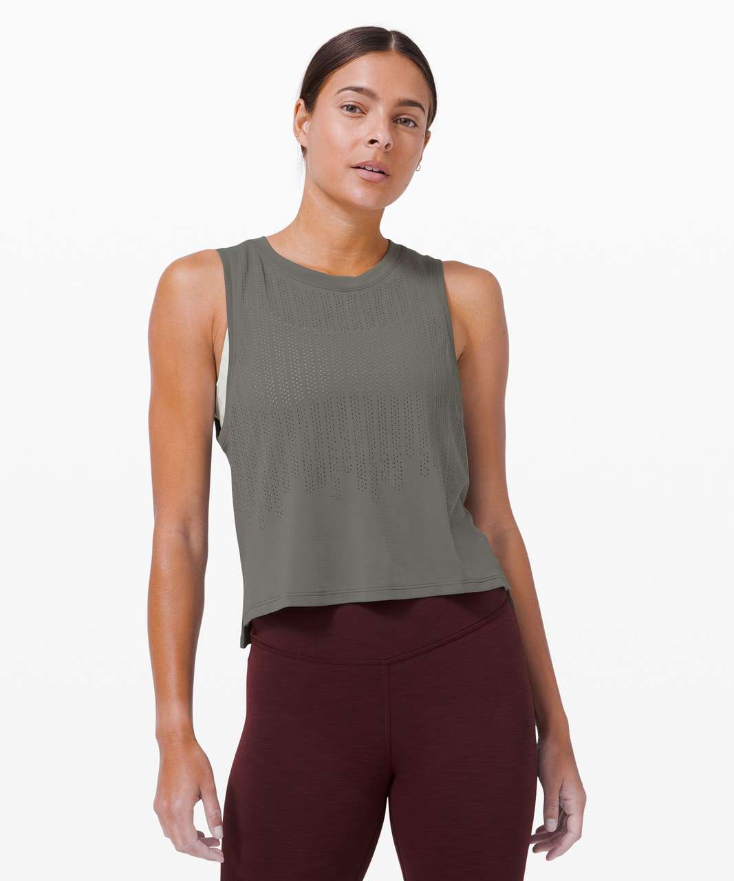 Lululemon Train to Be Tank Top - Rain Stripe Grey Sage